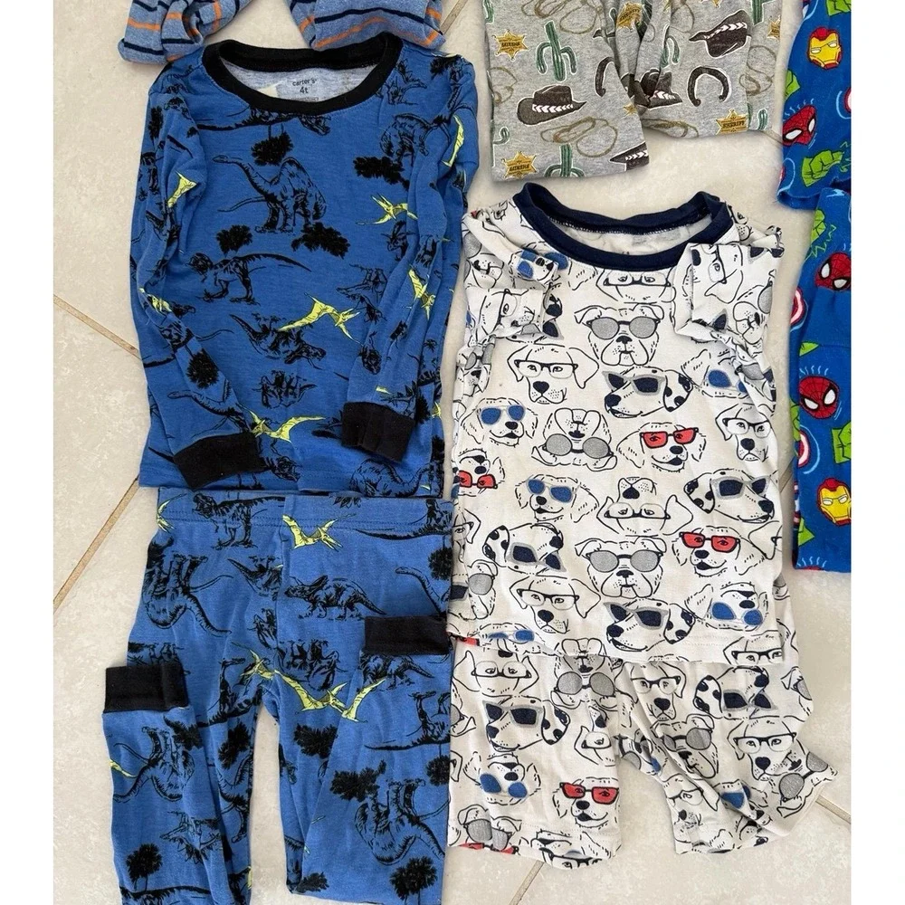 4T Marvel Avengers LS Set & 4 sets Carter Boys Long/Short Sleeve Bottoms Pajamas